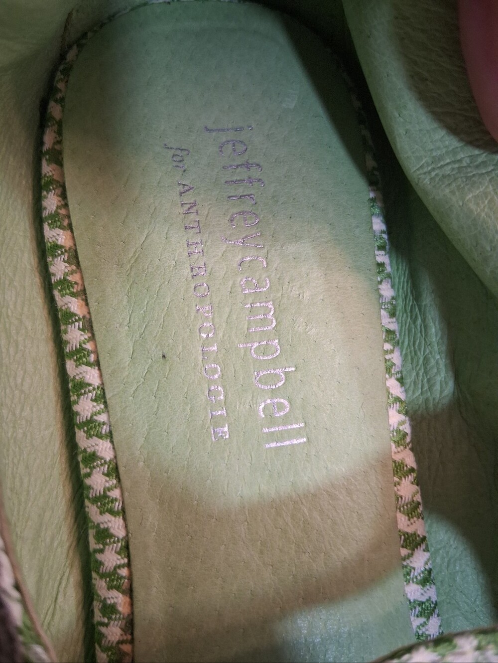Jeffrey Campbell Green Houndstooth Mary Jane Flats - Picture 4 of 9